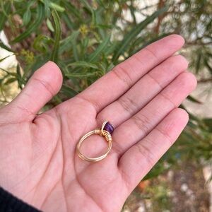 Amethyst crystal handmade ring